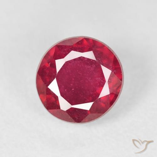 1.37ct Natural Jam Red Ruby, Round, VS