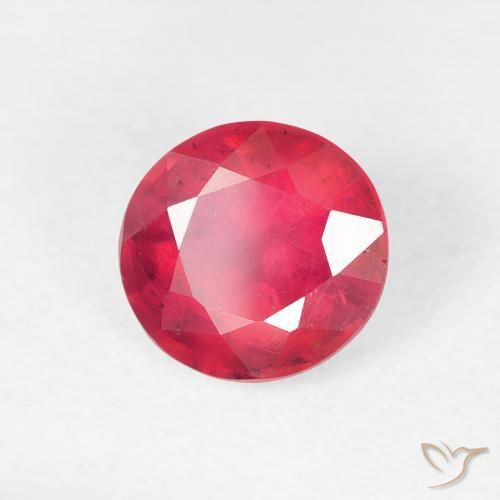 1.06 ct Red Ruby Stone, Natural Ruby in Round Facet Shape for Sale