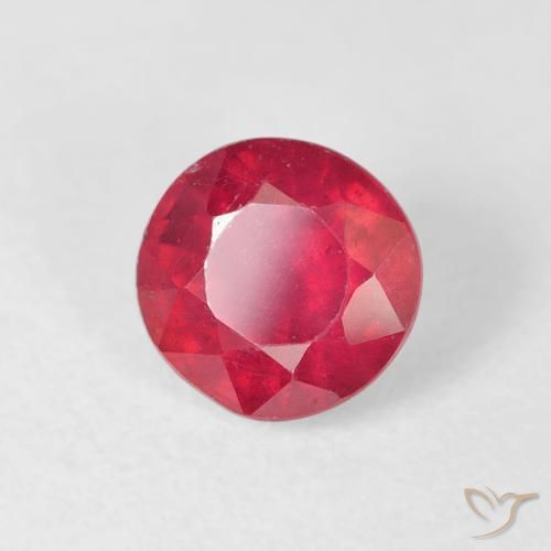 1.32 ct Red Ruby Stone, Natural Ruby in Round Facet Shape for Sale