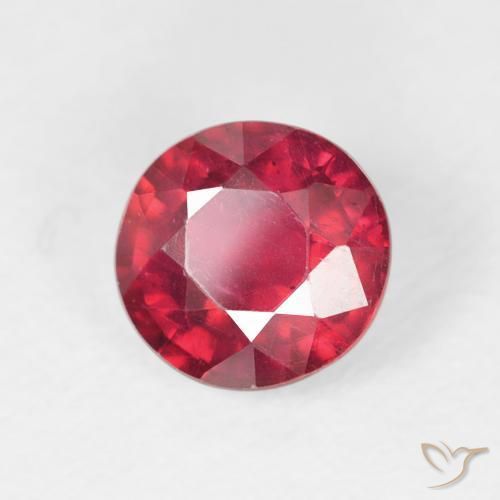 1.62 ct Red Ruby Stone, Natural Ruby in Round Facet Shape for Sale