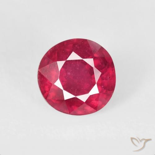 1.18 ct Red Ruby Gemstone, Ruby Gem in Round Facet Shape for Sale.