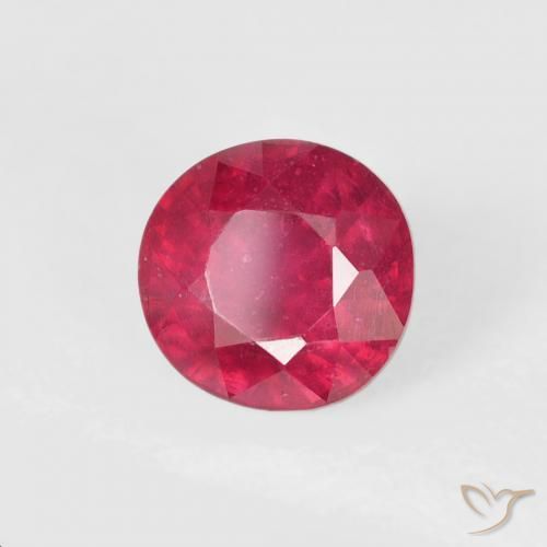 1.18 ct Red Ruby Stone, Natural Ruby in Round Facet Shape for Sale