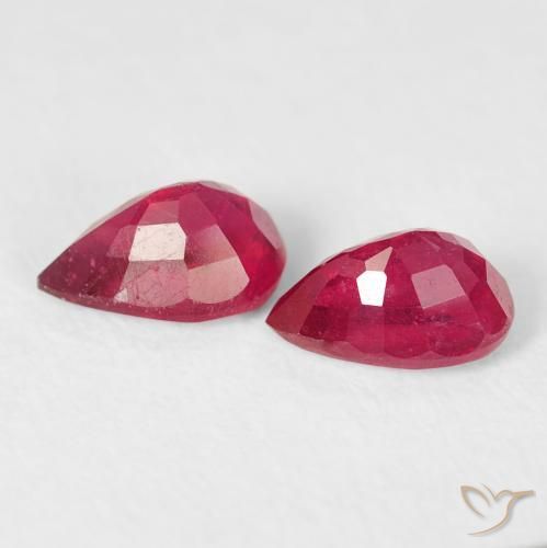 Ruby Gemstones in 6.3 x 4.1 mm Size for Sale, Ruby Stones in Pinkish Red Color