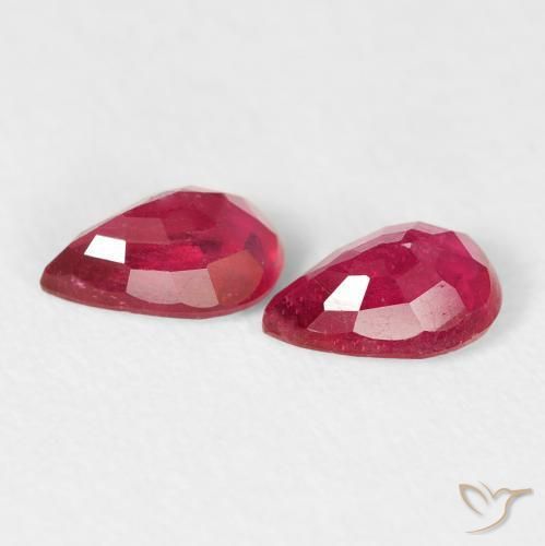 Ruby Gemstones in 6 x 4 mm (calibrated) Size for Sale, Ruby Stones in Deep Crimson Color