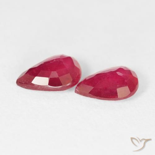 Ruby Gemstones in 8 x 6 mm (calibrated) Size for Sale, Ruby Stones in Deep Crimson Color