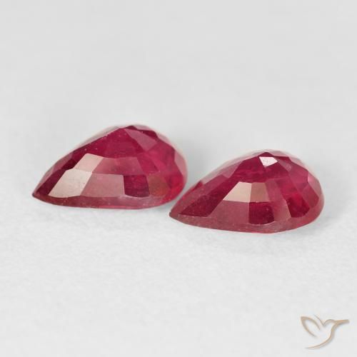 Ruby Gemstones in 8 x 6 mm (calibrated) Size for Sale, Ruby Stones in Deep Crimson Color