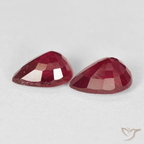 Ruby Gemstones in 8 x 6 mm (calibrated) Size for Sale, Ruby Stones in Dark Red Color