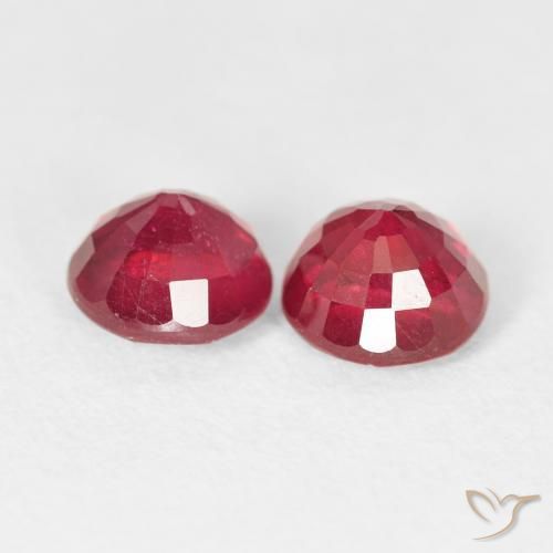 Ruby Gemstones in 6.5 mm (calibrated) Size for Sale, Ruby Stones in Medium Red Color