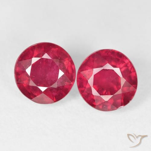 2.72ctw Natural Jam Red Rubies, Round, VS