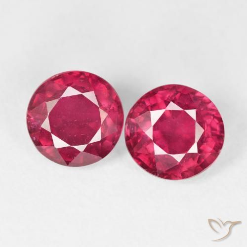 2.88ctw Natural Light Red Rubies, Round, VS-SI