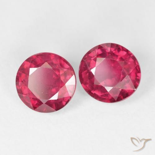 2.88 ctw Red Ruby Stones, Natural Ruby in Round Facet Shape for Sale