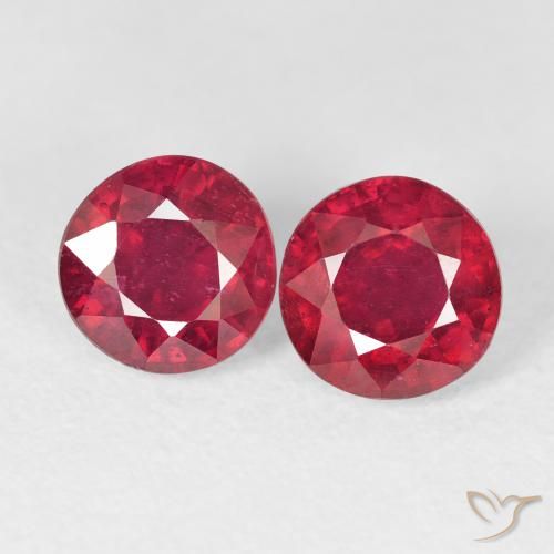 3.10ctw Natural Medium Red Rubies, Round, VS