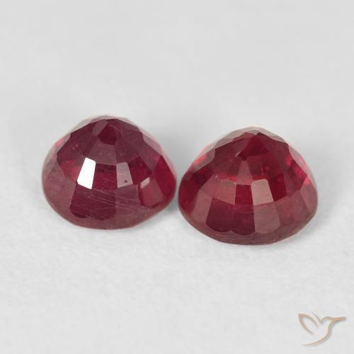 Ruby Gemstones in 6.5 mm (calibrated) Size for Sale, Ruby Stones in Medium Red Color