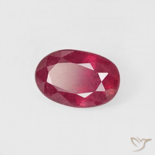 0.78 ct Red Ruby Stone, Natural Ruby in Oval Facet Shape for Sale