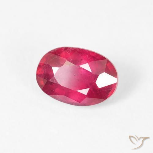 0.77 ct Red Ruby Stone, Natural Ruby in Oval Facet Shape for Sale