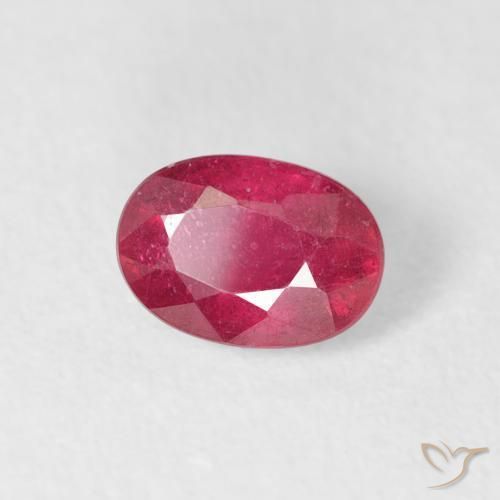 0.78 ct Red Ruby Stone, Natural Ruby in Oval Facet Shape for Sale
