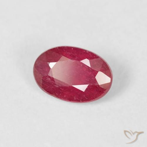 0.75 ct Red Ruby Stone, Natural Ruby in Oval Facet Shape for Sale