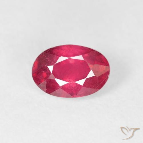 0.82ct Natural Medium Red Ruby, Oval, VS-SI