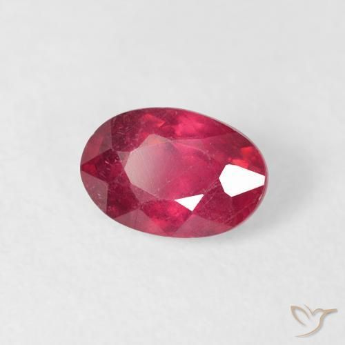0.82 ct Red Ruby Stone, Natural Ruby in Oval Facet Shape for Sale