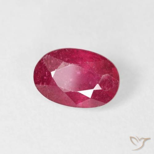 0.78 ct Red Ruby Stone, Natural Ruby in Oval Facet Shape for Sale