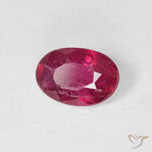0.58 ct Red Ruby Stone, Natural Ruby in Oval Facet Shape for Sale