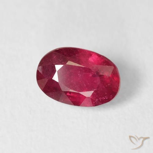 0.77 ct Red Ruby Stone, Natural Ruby in Oval Facet Shape for Sale