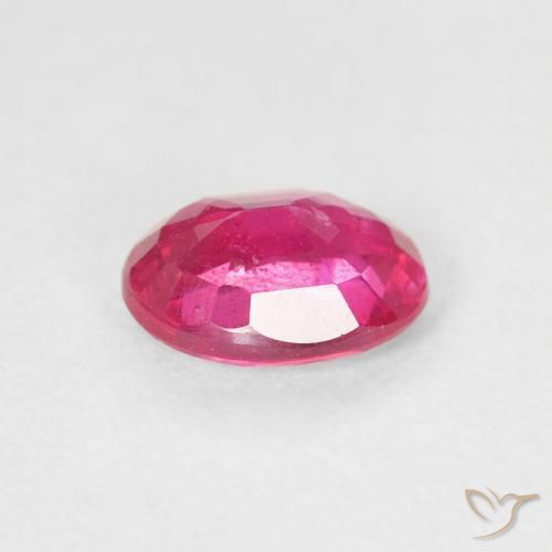 Ruby Gemstone in 7.1 x 5.3 mm Size for Sale, Ruby Stone in Medium Dark-Pink Color
