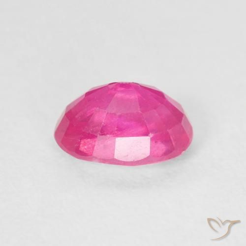 Ruby Gemstone in 7 x 5 mm (calibrated) Size for Sale, Ruby Stone in Deep Magenta Color