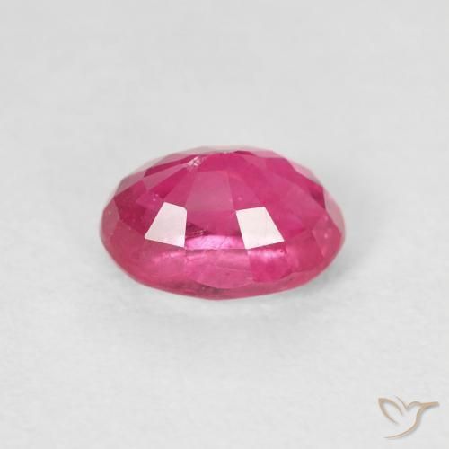 Ruby Gemstone in 7 x 5 mm (calibrated) Size for Sale, Ruby Stone in Medium Dark-Pink Color