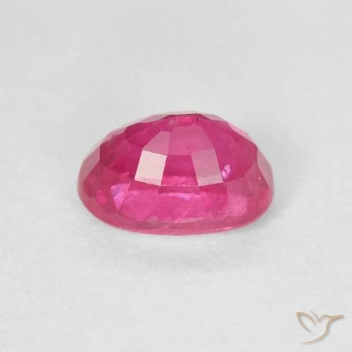 Ruby Gemstone in 7 x 5 mm (calibrated) Size for Sale, Ruby Stone in Medium Dark-Pink Color