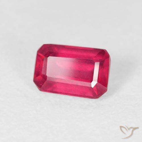 0.83 ct Red Ruby Stone, Natural Ruby in Octagon Step Cut Shape for Sale