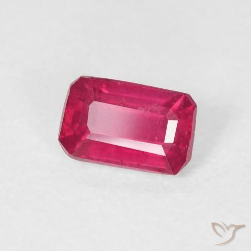 0.82 ct Red Ruby Stone, Natural Ruby in Octagon Step Cut Shape for Sale