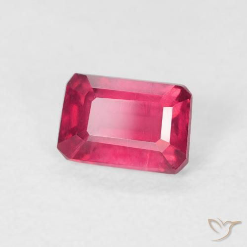 0.96 ct Red Ruby Stone, Natural Ruby in Octagon Step Cut Shape for Sale
