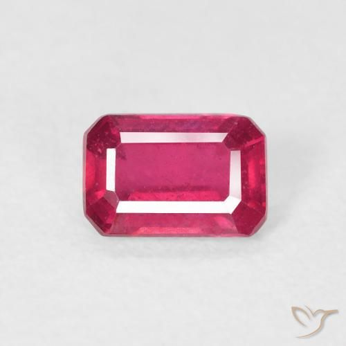 0.75 ct Red Ruby Gemstone, Ruby Gem in Octagon Step Cut Shape for Sale.