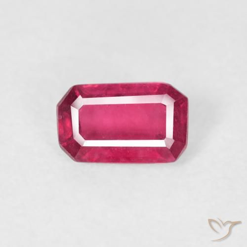 0.61ct Natural Medium Red Ruby, Emerald Cut, VS