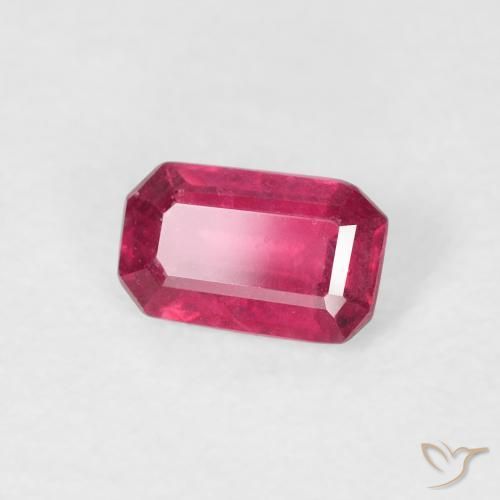 0.61 ct Red Ruby Stone, Natural Ruby in Octagon Step Cut Shape for Sale