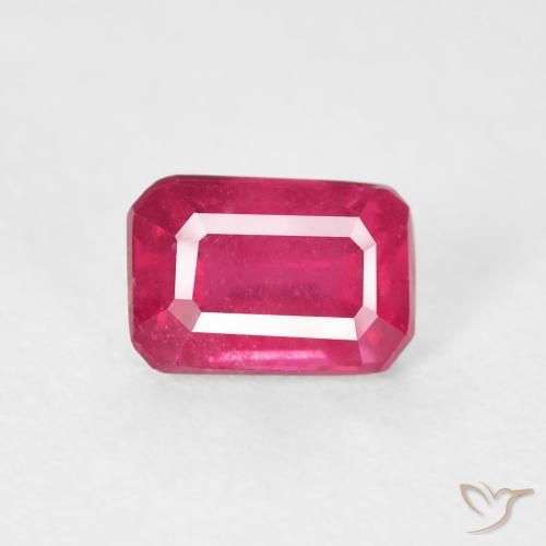 0.93ct Natural Reddish Pink Ruby, Emerald Cut, VS