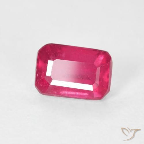 0.93 ct Red Ruby Stone, Natural Ruby in Octagon Step Cut Shape for Sale