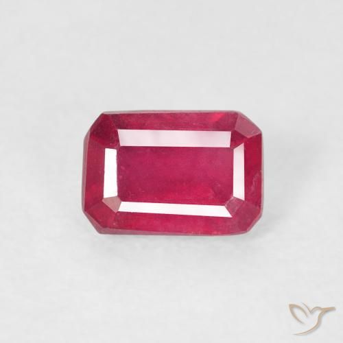 0.90ct Natural Pinkish Red Ruby, Emerald Cut, VS