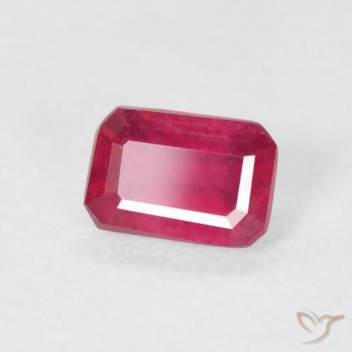 0.90 ct Red Ruby Stone, Natural Ruby in Octagon Step Cut Shape for Sale