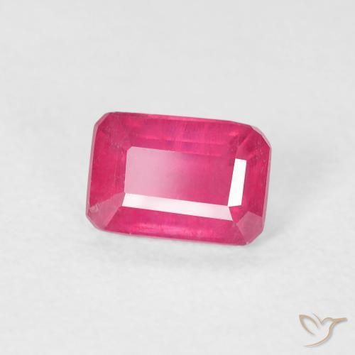 0.90 ct Red Ruby Stone, Natural Ruby in Octagon Step Cut Shape for Sale