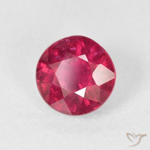 1.30 ct Red Ruby Stone, Natural Ruby in Round Facet Shape for Sale