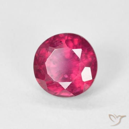 1.14 ct Red Ruby Stone, Natural Ruby in Round Facet Shape for Sale