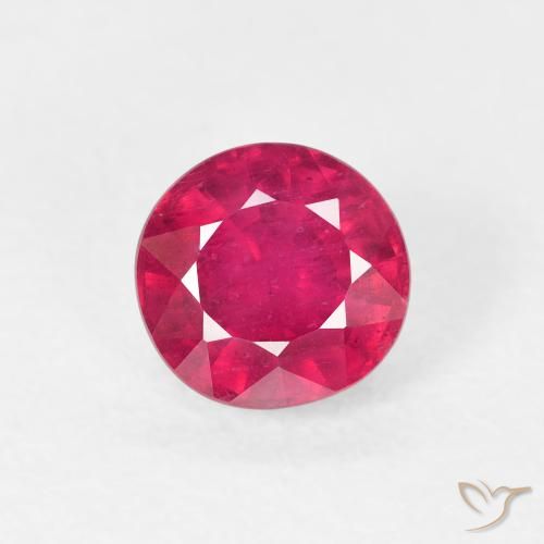 1.21ct Natural Light Red Ruby, Round, VS