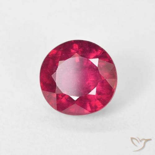 1.21 ct Red Ruby Stone, Natural Ruby in Round Facet Shape for Sale