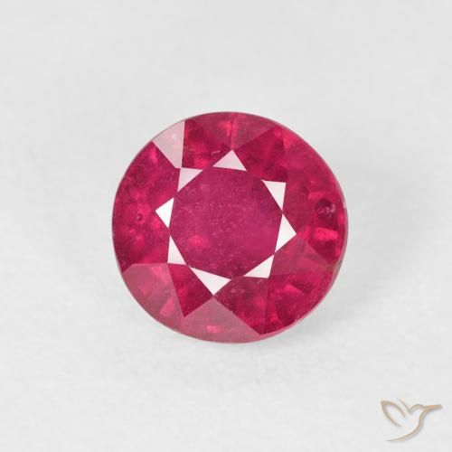 1.57ct Natural Medium Red Ruby, Round, VS-SI