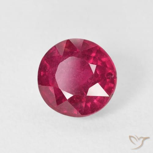 1.57 ct Red Ruby Stone, Natural Ruby in Round Facet Shape for Sale