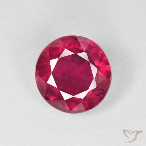 1.88ct Natural Medium Red Ruby, Round, VS