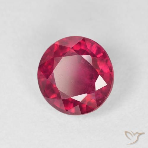 1.88 ct Red Ruby Stone, Natural Ruby in Round Facet Shape for Sale