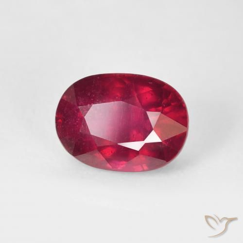 2.48 ct Red Ruby Stone, Natural Ruby in Oval Facet Shape for Sale